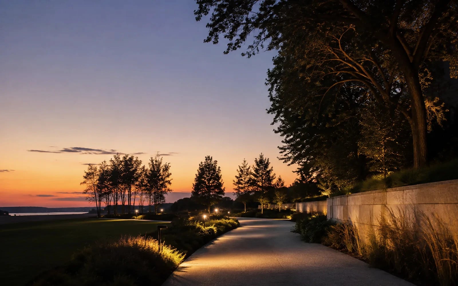 LUXiFiC lighting integrated into a landscape setting